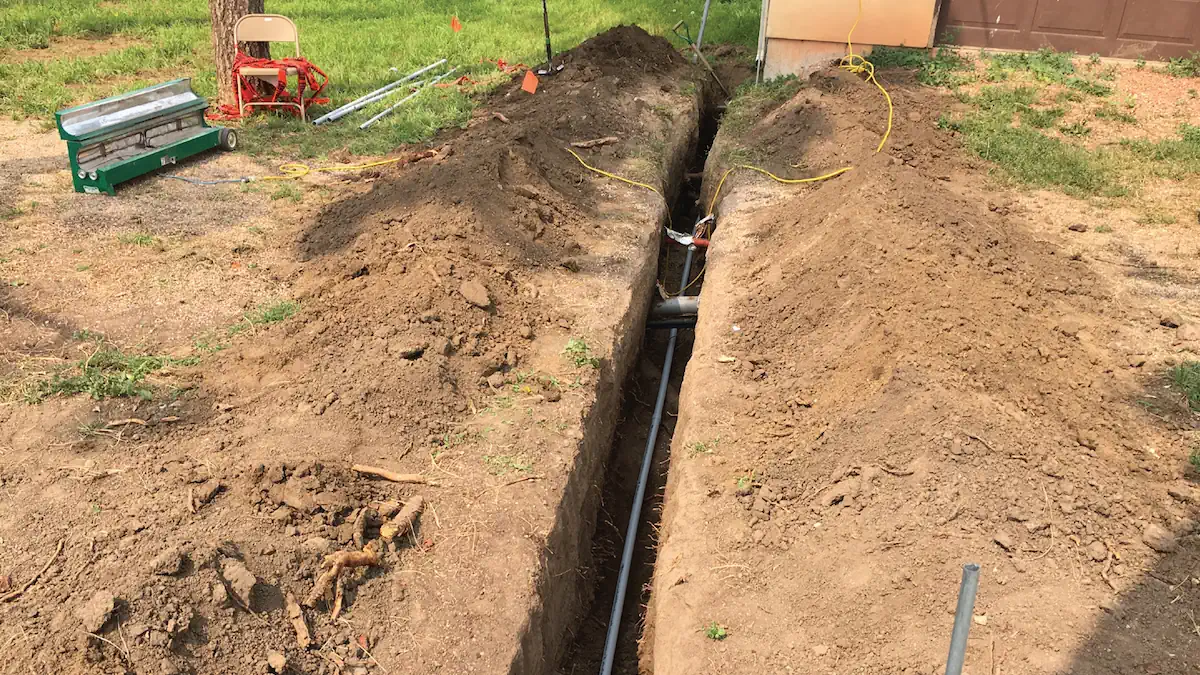 Trench for fiber optics and electric