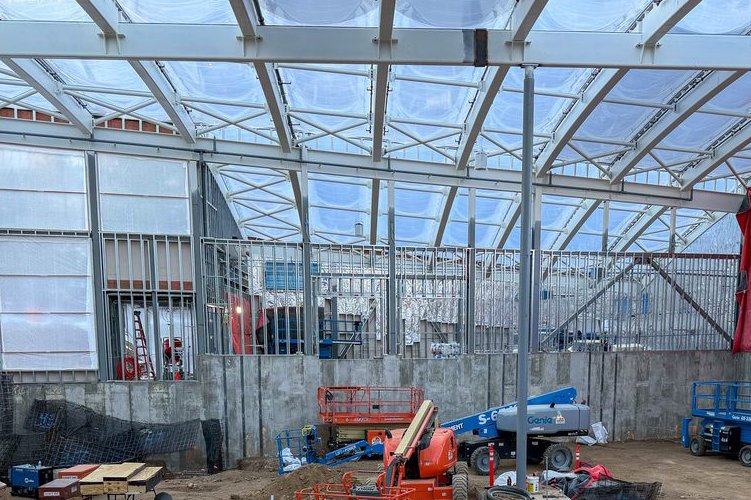 Interior of the new Giraffe Pavilion at the Cheyenne Mountain Zoo Under Construction