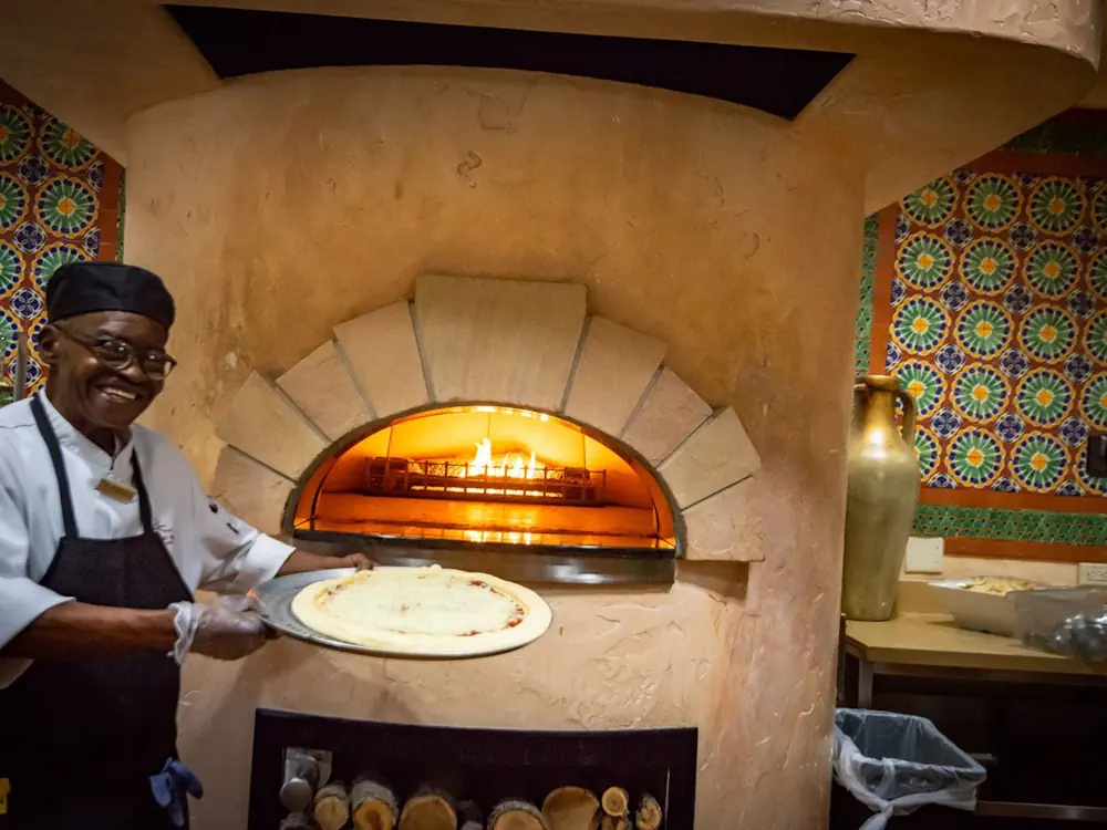 Cook at Pizza Oven