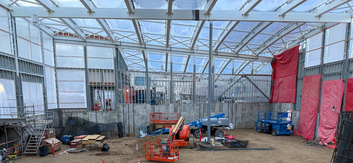 Interior of the new Giraffe Pavilion at the Cheyenne Mountain Zoo Under Construction