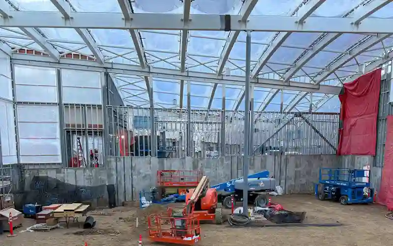 Interior of the new Giraffe Pavilion at the Cheyenne Mountain Zoo Under Construction