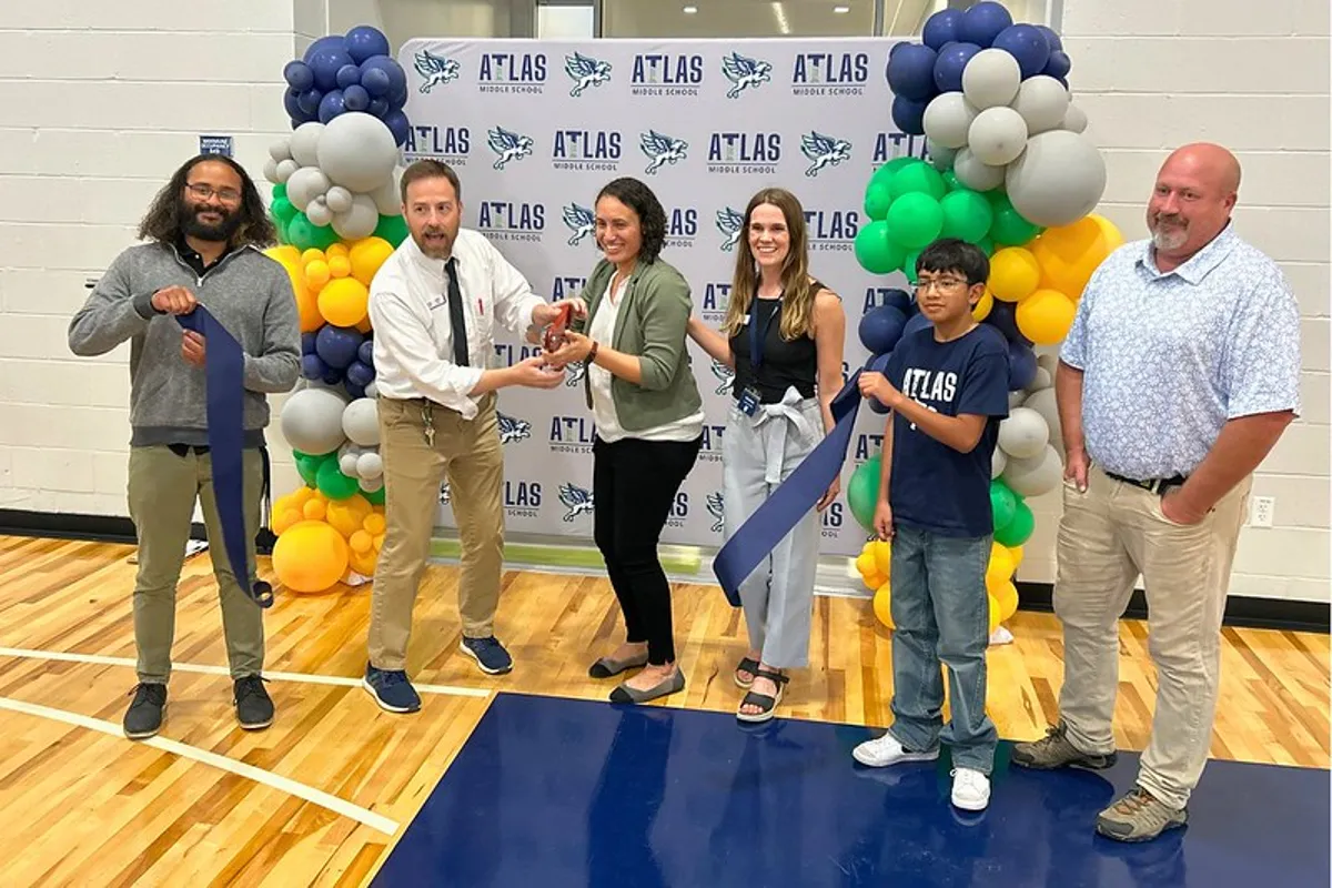 Atlas Middle School in Colorado Springs celebrates the opening of their new Middle School with a Ribbon Cutting.